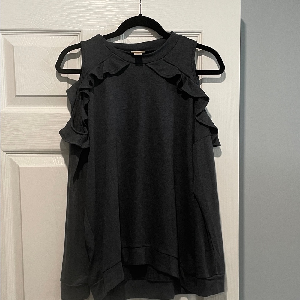 Mossimo Supply Co. Charcoal Ruffle Top